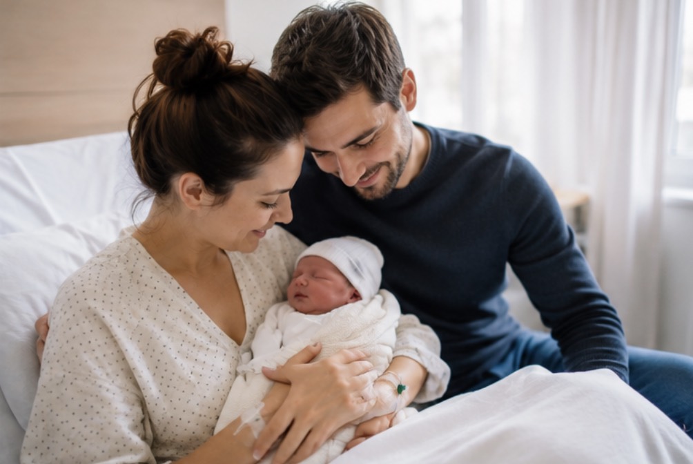 Eltern mit ihrem neugeborenen Baby